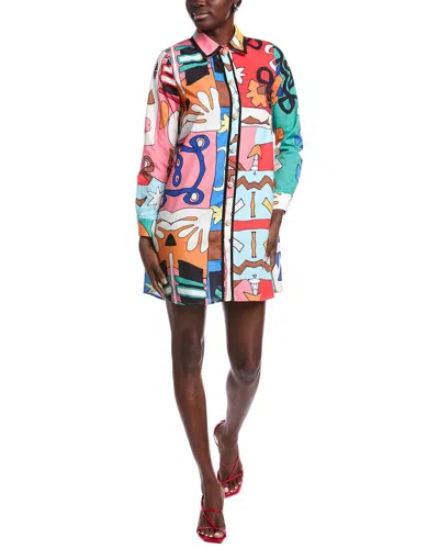 Gracia Tribal Print A-line Shirtdress In Multi