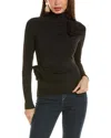 Gracia Turtleneck Applique Top In Black