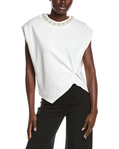 Gracia Twist Knot Top In White
