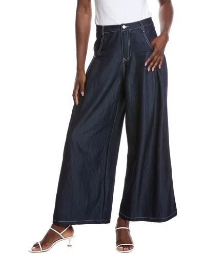 Gracia Wide Leg Baggy Pant In Blue