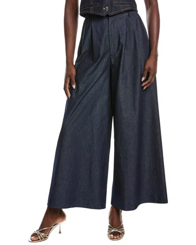 Gracia Wide Leg Denim Pant In Blue