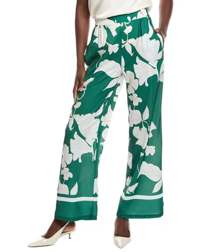 Gracia Wide Leg Pajama Pant In Green