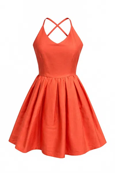Gracia Women's Backless Dress In Coral In Red