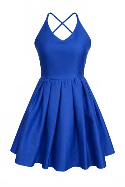 Gracia Women's Backless Dress In Royal Blue