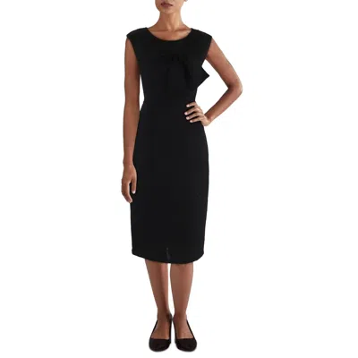 Gracia Womens Bow Tweed Cocktail And Party Dress In Black
