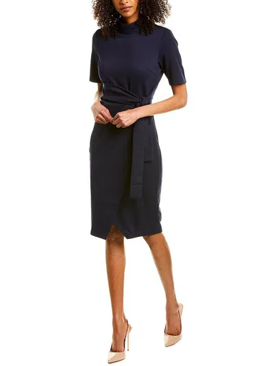 Gracia Womens Crepe Knee-length Wrap Dress In Blue