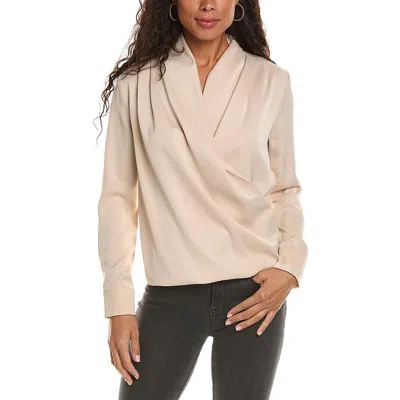 Gracia Womens Draped V-neck Top In Neutral