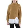 Gracia Womens Knit Long Sleeve Turtleneck Sweater In Grey