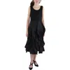 Gracia Womens Ruffled Midi Midi Dress In Black