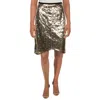 Gracia Womens Sequined Polyester Mini Skirt In Silver