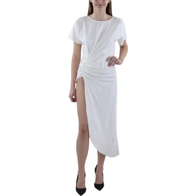 Gracia Womens Shirred Rayon Blouse In White