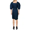Gracia Womens Solid Denim Shirtdress In Blue