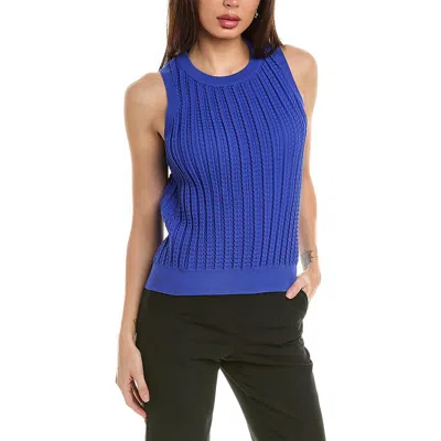 Gracia Womens Textured Viscose Pullover Top In Blue