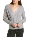 Gracia Wrap Knit Sweater Top In Gray