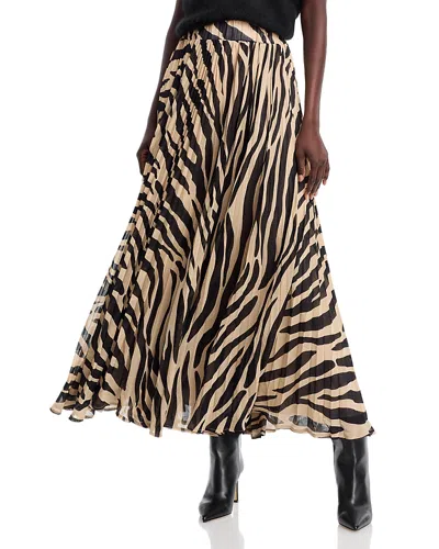 Gracia Zebra Print Maxi Skirt In Beige