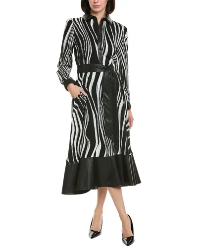 Gracia Zebra Stripe A-line Dress In Black