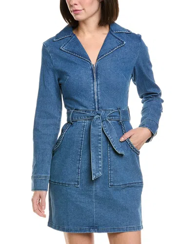 Gracia Zippered Denim Shirtdress In Blue