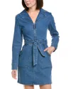 Gracia Zippered Denim Shirtdress In Blue