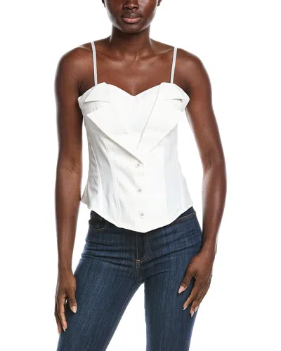 Gracia Zip-up Corset Top In White