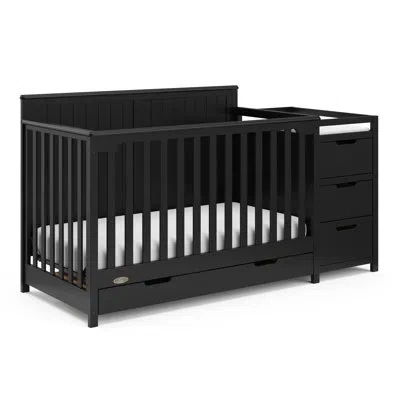 Graco Hadley 5-in-1 Convertible Crib And Changer With Mattress In Black