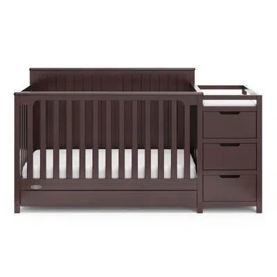Graco Hadley 5-in-1 Convertible Crib And Changer With Storage In Espresso