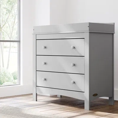 Graco Noah 3 Drawer Chest With Changing Topper In Pebble Gray