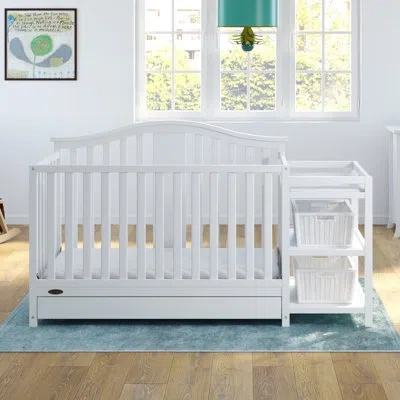 Graco Solano 4-in-1 Convertible Crib And Changer With Storage In White