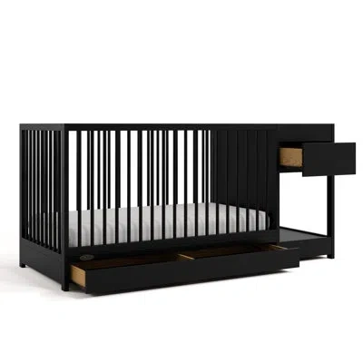 Graco Teddi 5-in-1 Convertible Crib And Changer With Drawer In Black