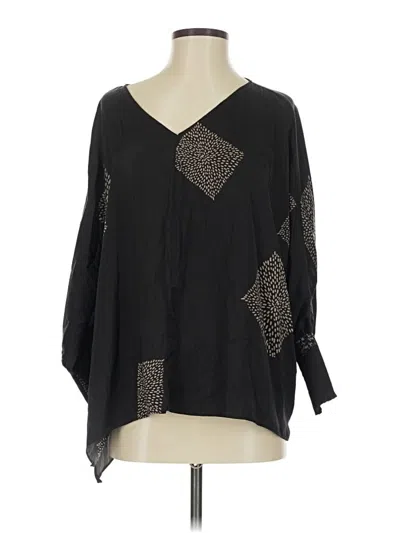 Pre-owned Grade & Gather 3/4 Sleeve Blouse In Black