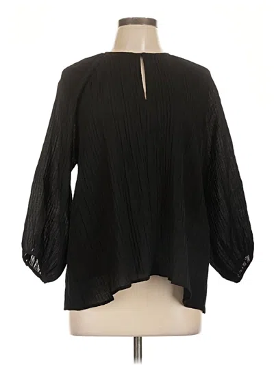 Pre-owned Grade & Gather 3/4 Sleeve Blouse In Black