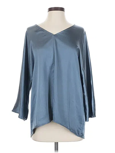 Pre-owned Grade & Gather 3/4 Sleeve Blouse In Blue
