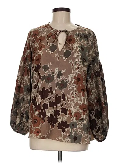 Pre-owned Grade & Gather 3/4 Sleeve Blouse In Brown