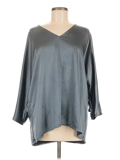 Pre-owned Grade & Gather 3/4 Sleeve Blouse In Gray