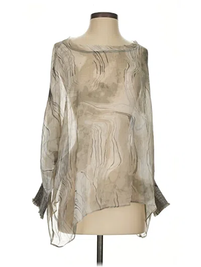 Pre-owned Grade & Gather 3/4 Sleeve Blouse In Silver
