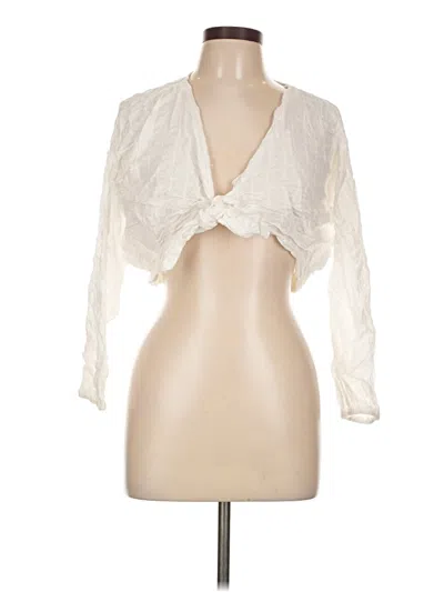 Pre-owned Grade & Gather 3/4 Sleeve Blouse In White