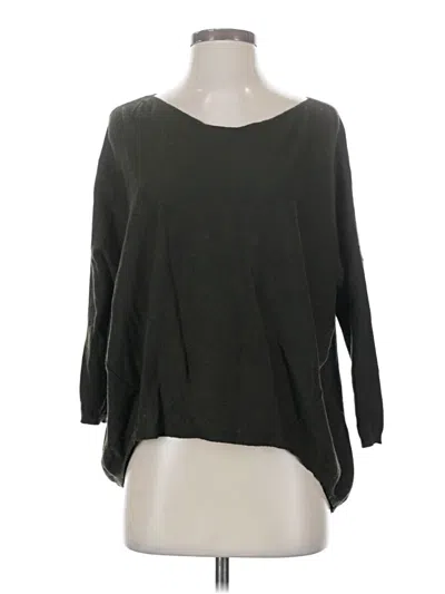 Pre-owned Grade & Gather 3/4 Sleeve Top Black Boatneck Tops
