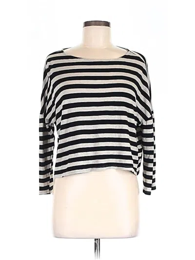 Pre-owned Grade & Gather 3/4 Sleeve Top Black Boatneck Tops