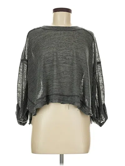 Pre-owned Grade & Gather 3/4 Sleeve T-shirt In Gray