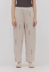 Grade & Gather Abstract Cotton Print Pants In Stucco