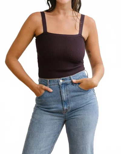 Grade & Gather Aubree Knit Tank Top In Eggplant In Brown