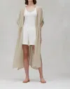 Grade & Gather Breezy Striped Cover-up In Taupe In Gray