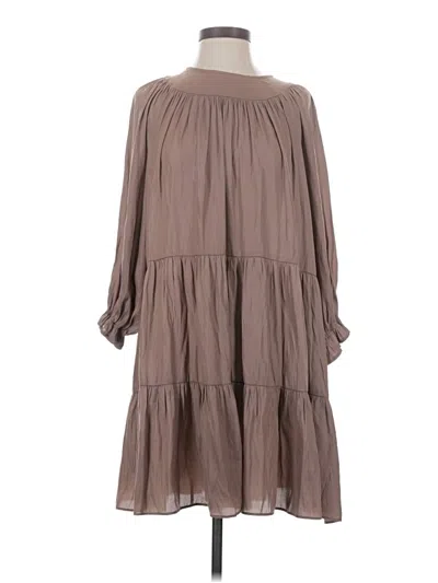Pre-owned Grade & Gather Casual Dress In Brown