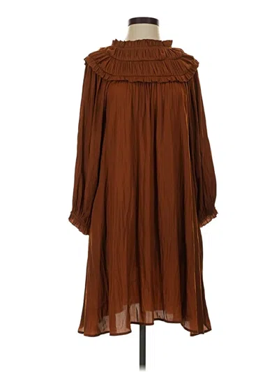 Pre-owned Grade & Gather Casual Dress In Brown