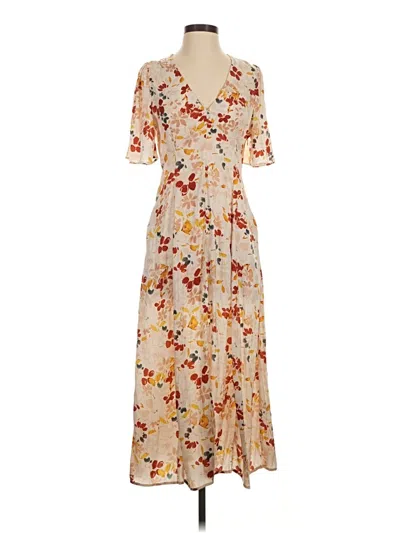 Pre-owned Grade & Gather Casual Dress In Tan