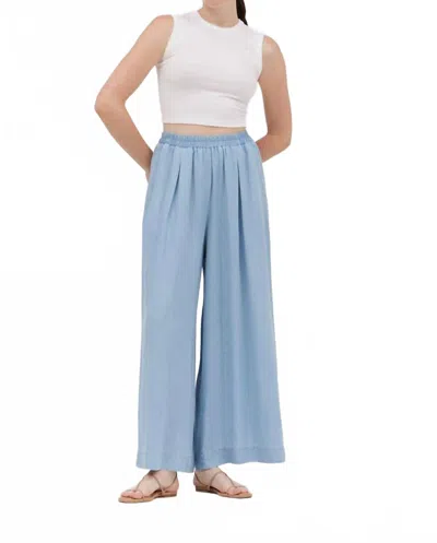 Grade & Gather Chambray Wide Leg In Blue