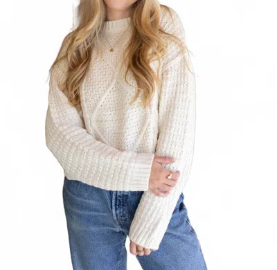 Grade & Gather Classic Cable Knit Sweater In Ivory In White