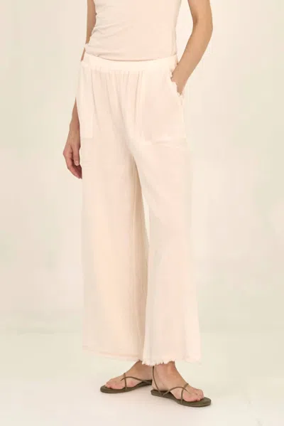 Grade & Gather Coastal Cotton Gauze Pants In Milk In Neutral