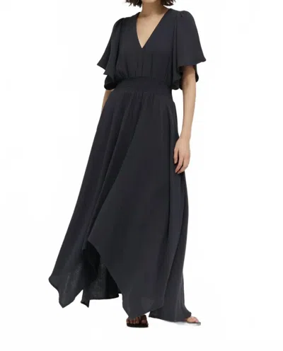 Grade & Gather Cotton Gauze Smocked Waist Maxi Dress In Midnight In Multi