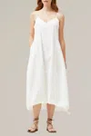 Grade & Gather Cotton Poplin Parachute Dress In White In White