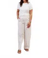 Grade & Gather Cotton Pull On Pants In Cream In White